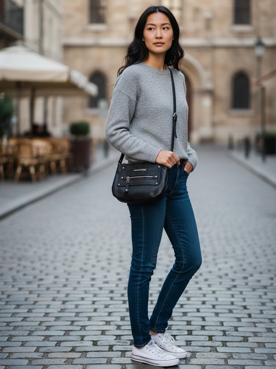 Michael Kors Handbags - Michael Kors Black Pebbled Leather Crossbody Bag